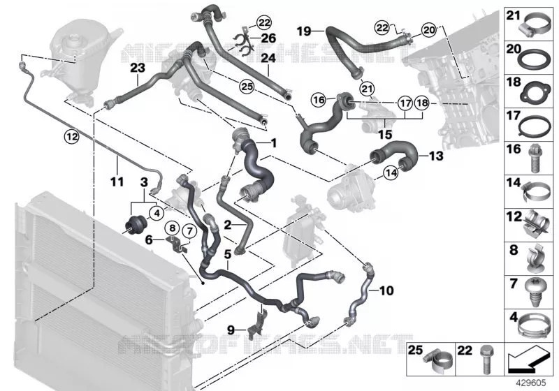 Flexibles système de refroidissement BMW BMW Série 7 2008 730Li A 730Li