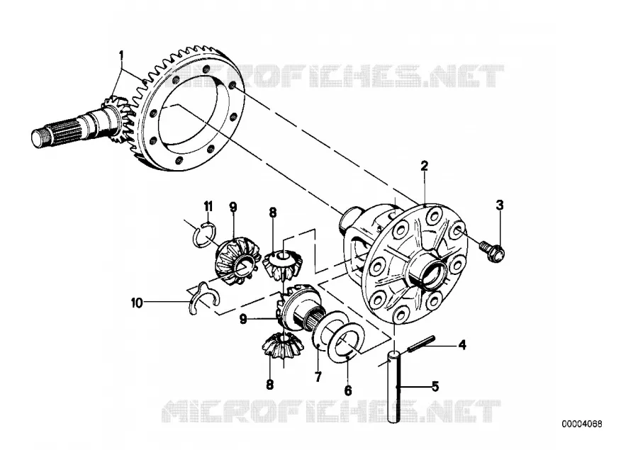 Jeu de couronne de diff./carter diff. BMW BMW Série 3 1977 318 A 318