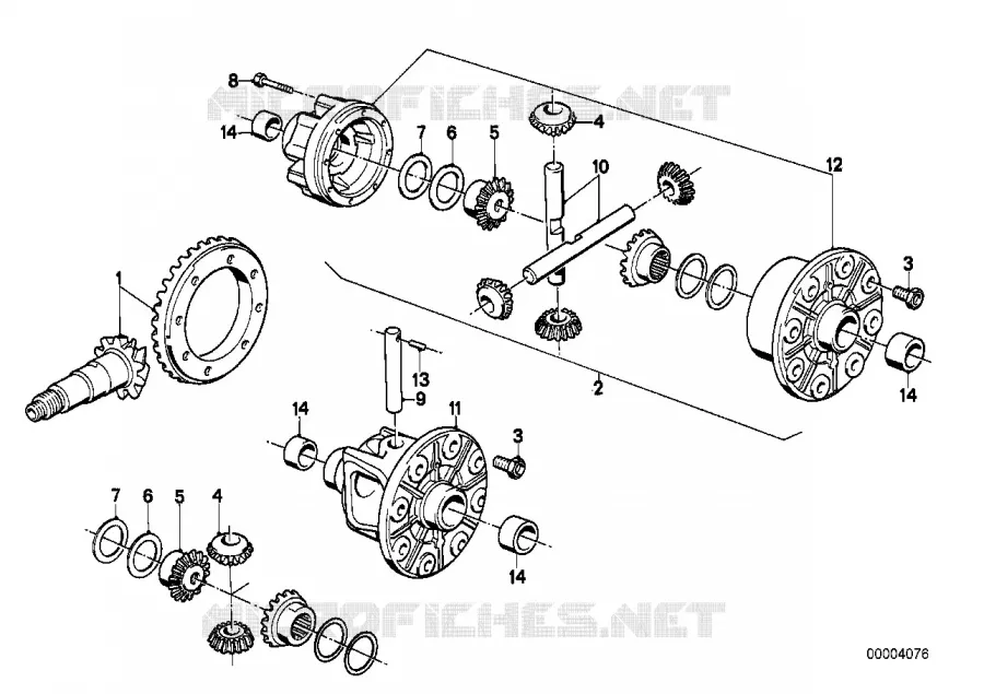 Jeu de couronne de diff./carter diff. BMW BMW Série 5 1976 525 A 525
