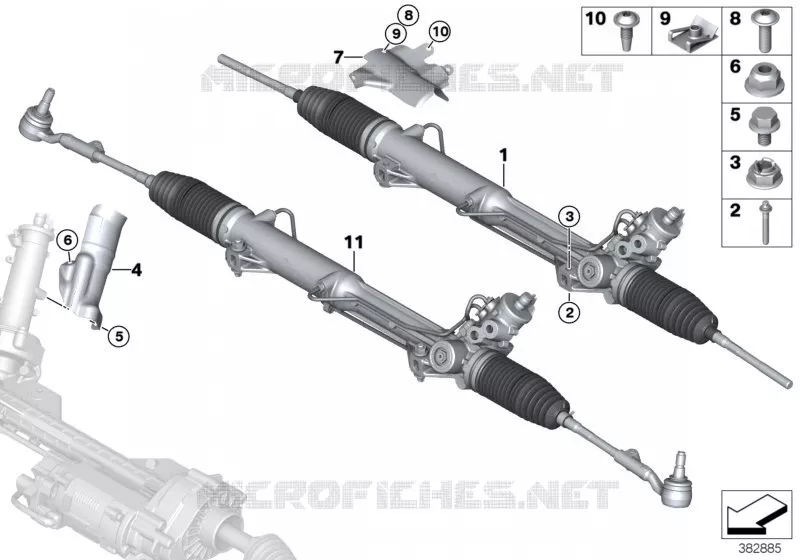 Mécanisme de direction hydraulique BMW BMW Série 3 2010 325d N 325d