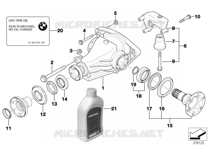 Pont arriere-mecanisme de cde/sortie BMW BMW Série 5 2000 525d A 525d