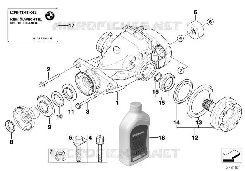 Pont arriere-mecanisme de cde/sortie BMW BMW Série 7 2000 735Li A 735Li