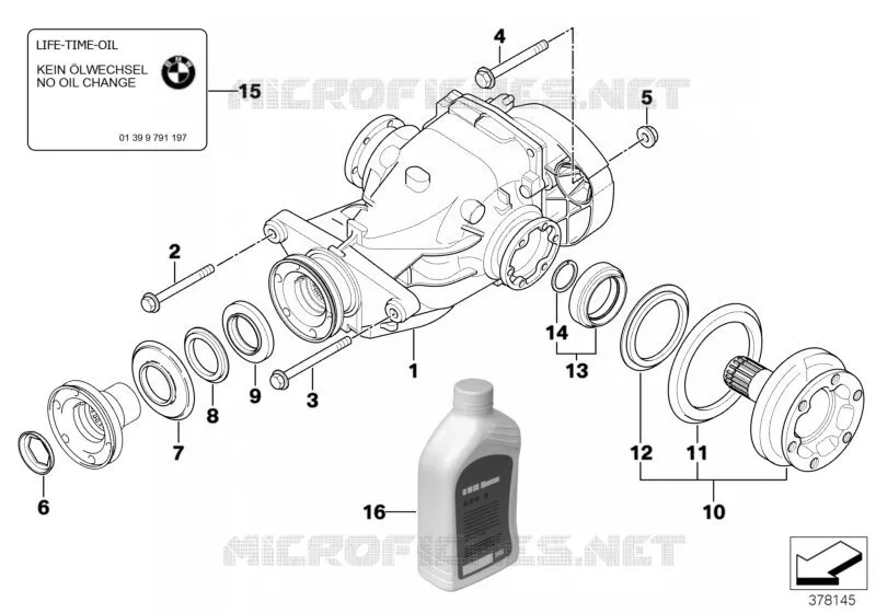 Pont arriere-mecanisme de cde/sortie BMW BMW Série 7 2004 730Li A 730Li