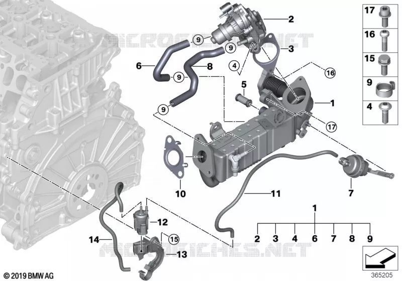 Réduction des gaz déchappement-Refroid. BMW BMW X2 2016 X2 20dX N X2 20dX