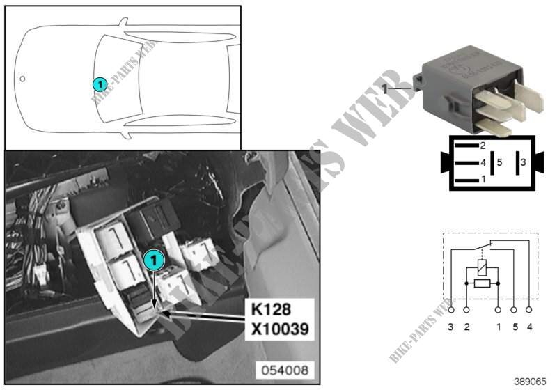Relais hayon/couvercle coffre K128 pour BMW 730i