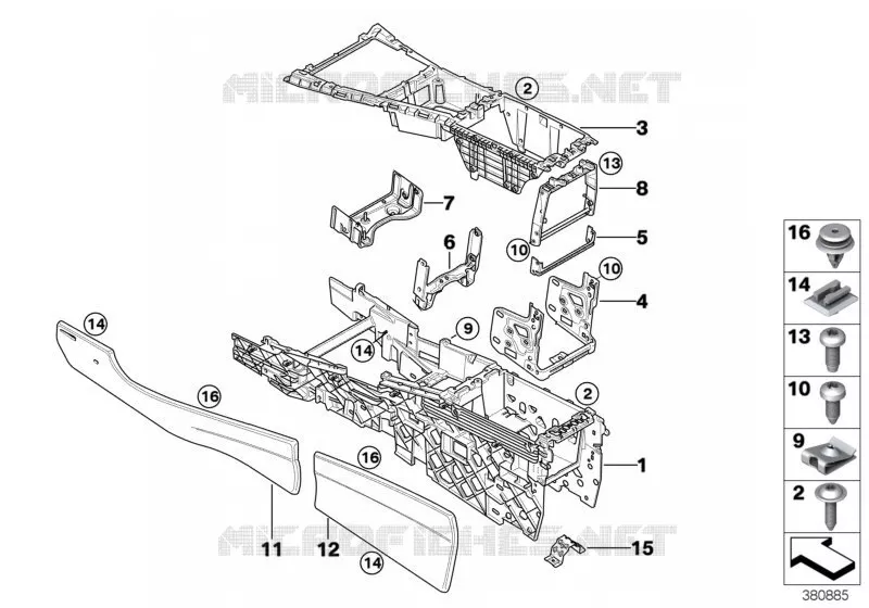 Support console centrale BMW BMW X5 2009 X5 40dX A X5 40dX