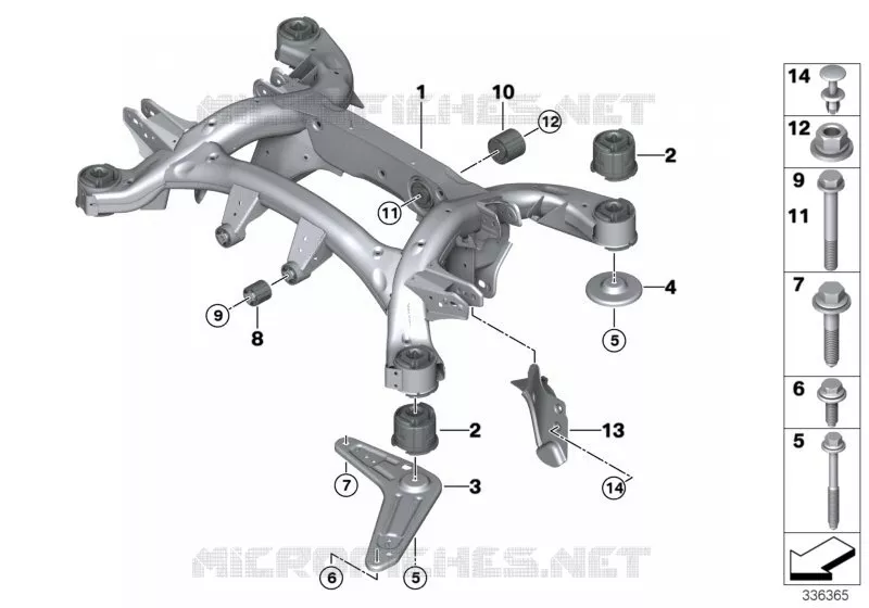 Support de lessieu arriere BMW BMW X5 2013 X5 30dX A X5 30dX