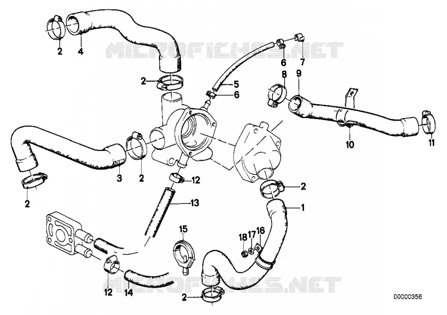 Systeme de refroidissement - durit BMW BMW Série 5 1984 525e A 525e