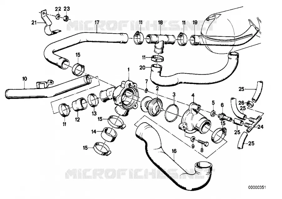 Systeme de refroidissement - durit BMW BMW Série 6 1984 M635CSi M M635CSi