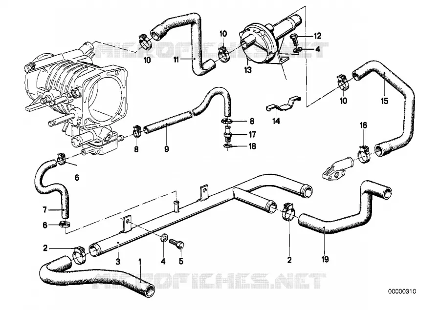 Systeme de refroidissement - durit BMW BMW Série 6 1986 635CSi M 635CSi