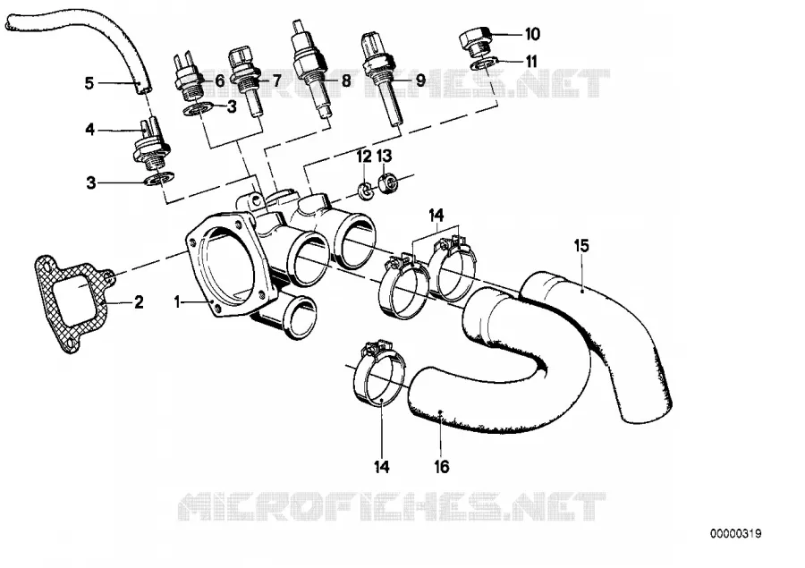 Systeme refroidissem.-thermostat/durite BMW BMW Série 6 1981 628CSi M 628CSi