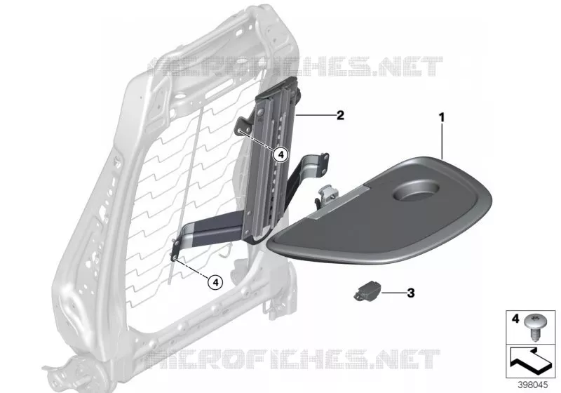 Tablette rabattable de siège avant BMW BMW Série 2 2017 216d N 216d