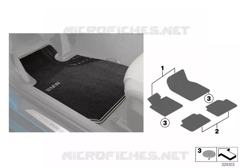 Tapis de sol Textil Lines BMW BMW Série 3 2011 320d ed N 320d ed