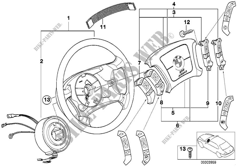Volant airbag multifonctionnel pour BMW 730i