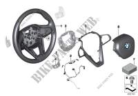 Volant sport airbag Multif./manettes pour BMW 740LeX