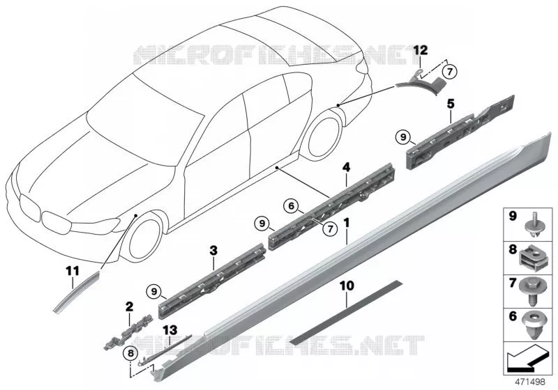 Cache bas de caisse / passage roue BMW BMW Série 7 2015 740LdX A 740LdX