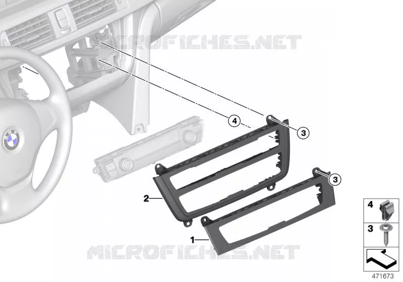 Cache façade de commande climatiseur BMW BMW Série 3 2012 320d ed N 320d ed