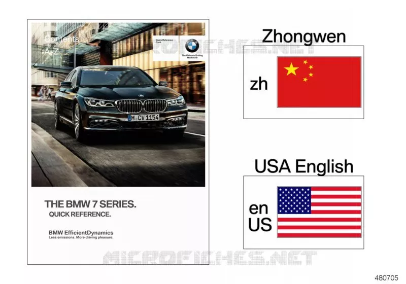 Carte référence rapide G12/G12 hybride BMW BMW Série 7 2014 750Li A 750Li