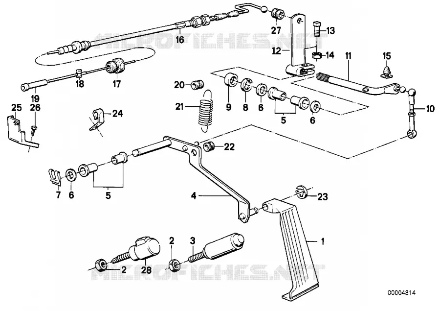 Commande daccelerateur/cable BMW BMW Série 7 1982 732i M 732i