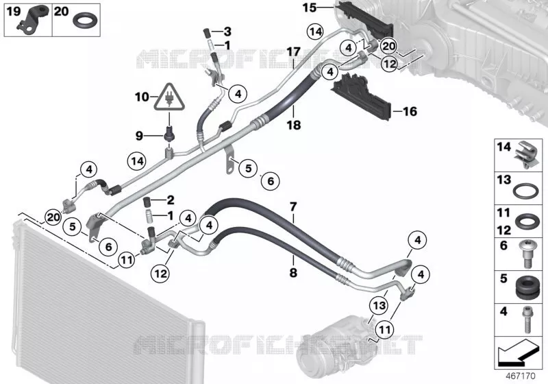Conduites de réfrigérant BMW BMW Série 7 2012 730Ld A 730Ld