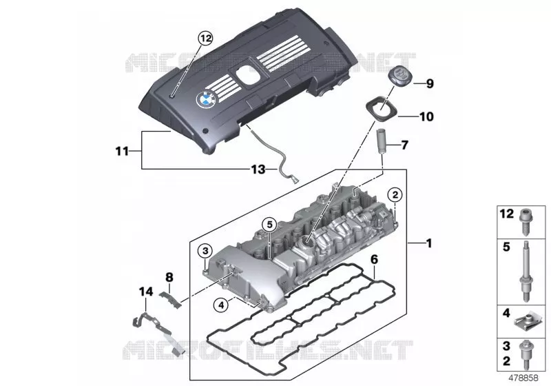 Couvre culasse BMW BMW Série 7 2007 740Li A 740Li