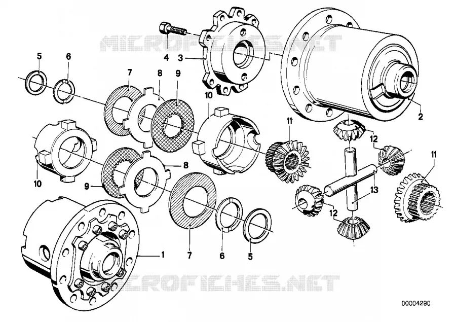 Detail pieces differentiel autobloquant BMW BMW Série 6 1978 635CSi M 635CSi