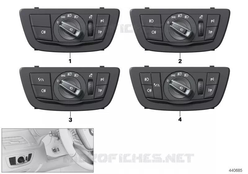 Dispositif de commande lumière BMW BMW Série 7 2018 730Li A 730Li