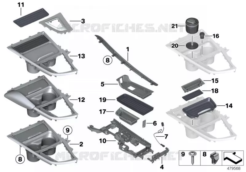 Elément rapporté console centrale BMW BMW Série 4 2016 M4 CS N M4 CS