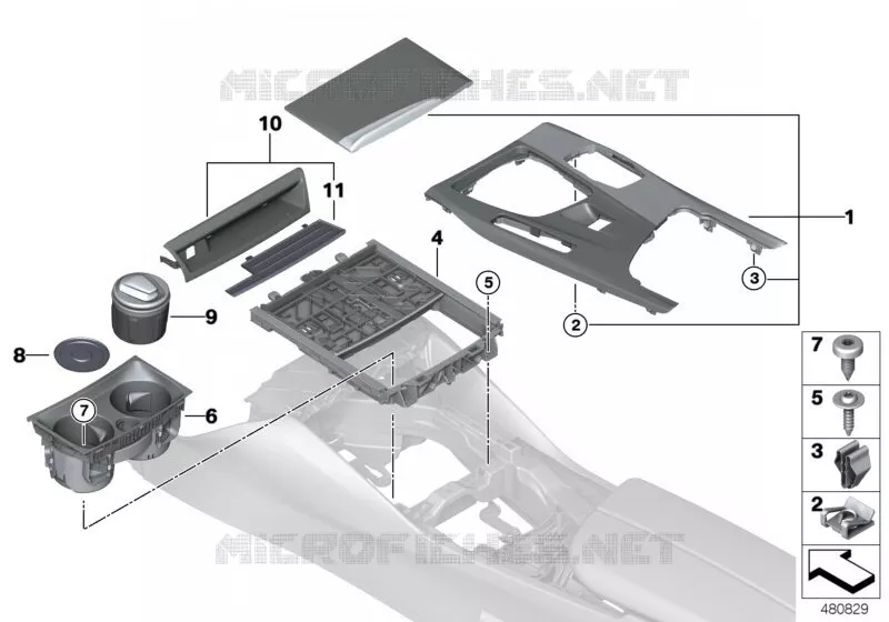 Elément rapporté console centrale BMW BMW Série 5 2016 540dX N 540dX