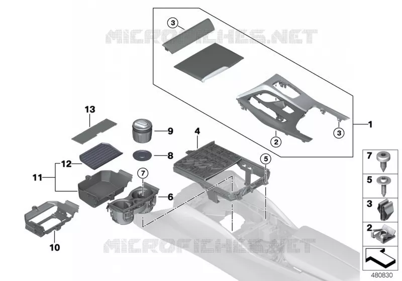Elément rapporté console centrale BMW BMW Série 5 2016 540dX N 540dX