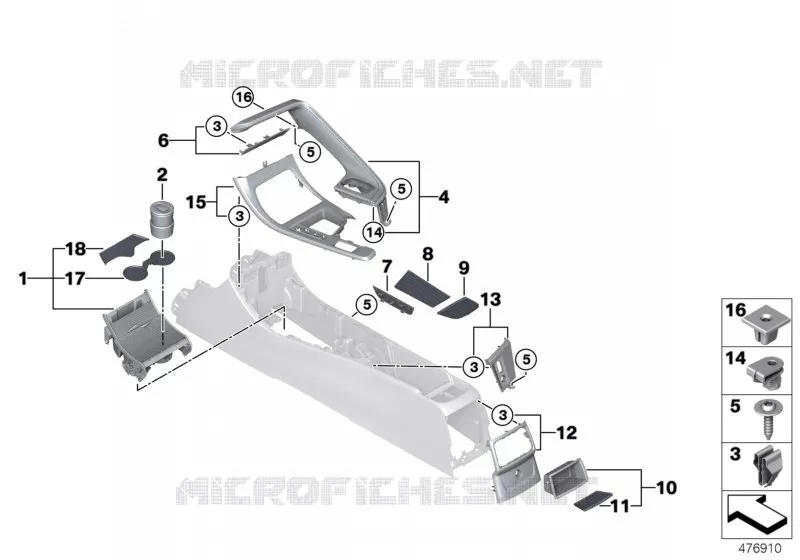 Elément rapporté console centrale BMW BMW X1 2018 X1 16d N X1 16d
