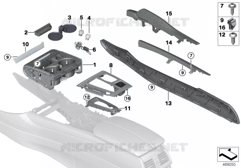 Elément rapporté console centrale BMW BMW X6 2013 X6 30dX A X6 30dX