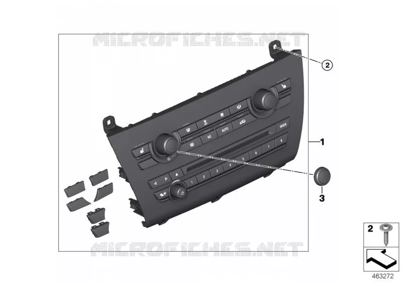 Façade de commande radio/climatisation BMW BMW X5 2014 X5 25d A X5 25d