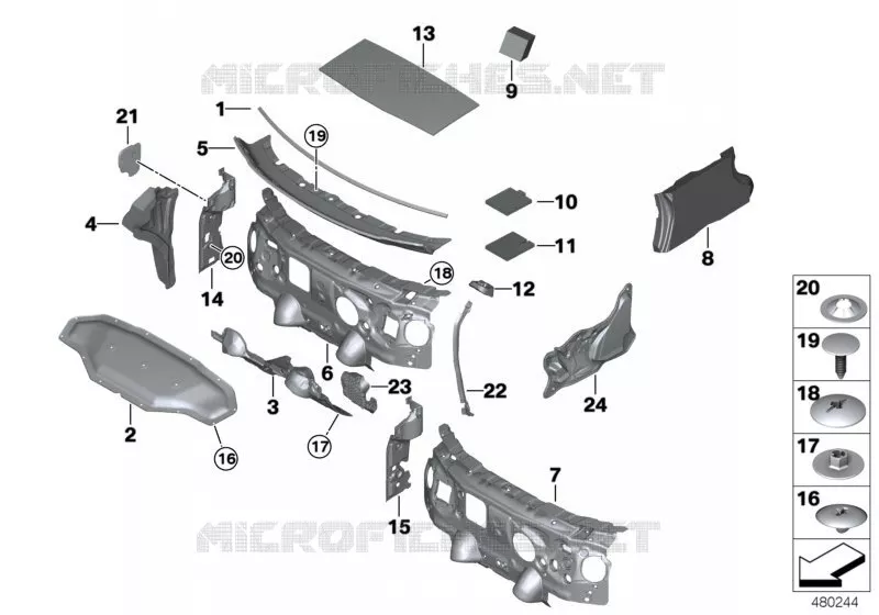 Insonorisation avant BMW BMW X2 2018 X2 18dX N X2 18dX