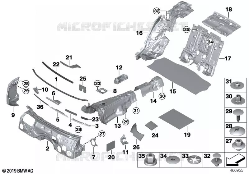 Insonorisation centrale BMW BMW Série 7 2014 730Ld A 730Ld