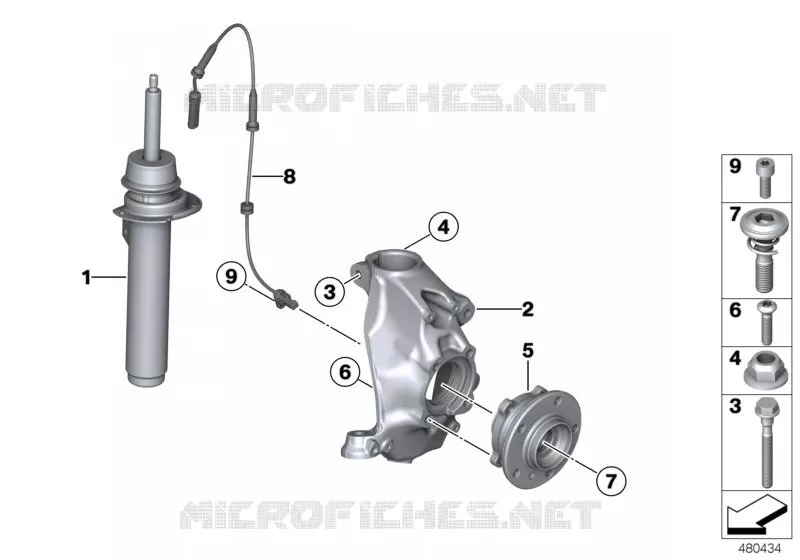 Jambe suspension av./Palier pivot/Roue BMW BMW Série 1 2010 116d N 116d