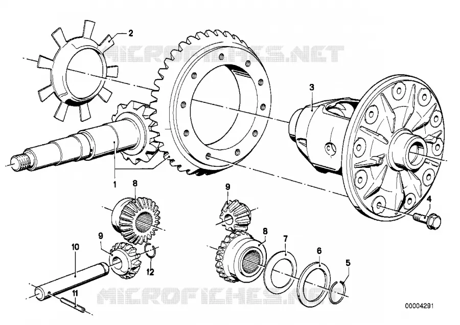Jeu de couronne de diff./carter diff. BMW BMW Série 7 1976 733i M 733i