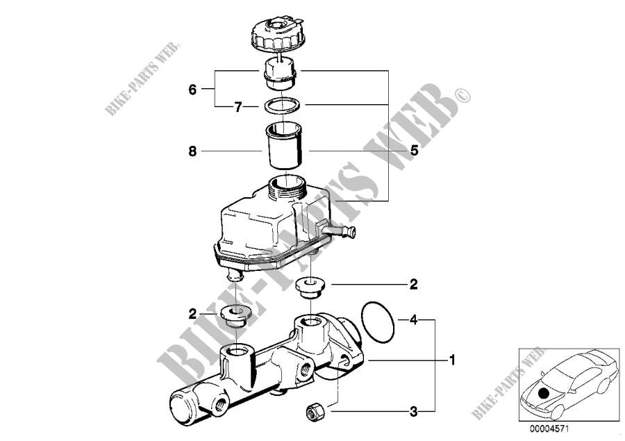 Maitre cylindre de frein/vase dexp. pour BMW 520i