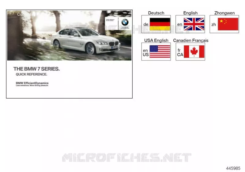 Notice succincte F01, F02, F03 BMW BMW Série 7 2012 750Li A 750Li