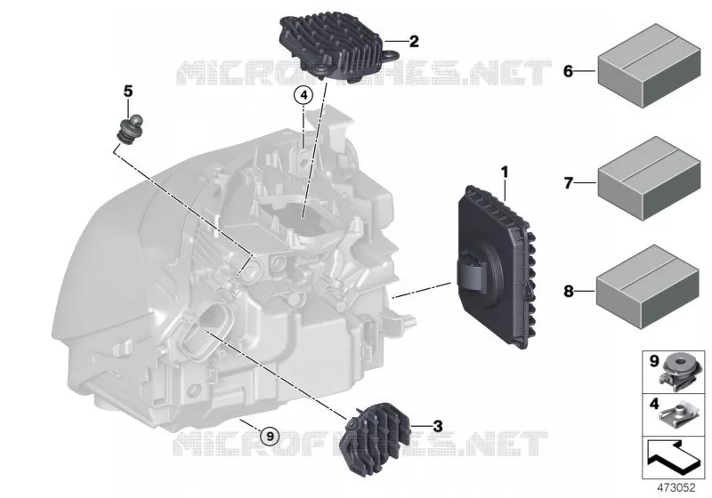 Pièces détachées projecteur à LED BMW BMW Série 3 2015 320d N 320d