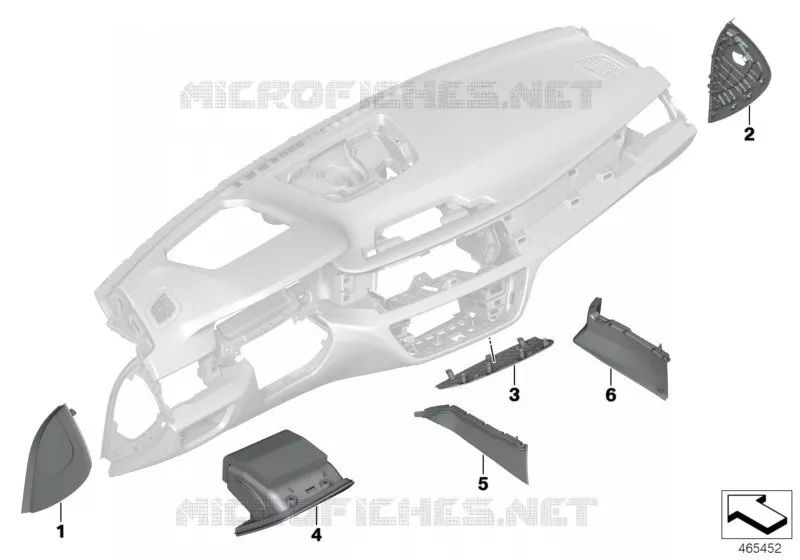 Planche bord Individual éléments rapp. BMW BMW Série 7 2014 730Li A 730Li