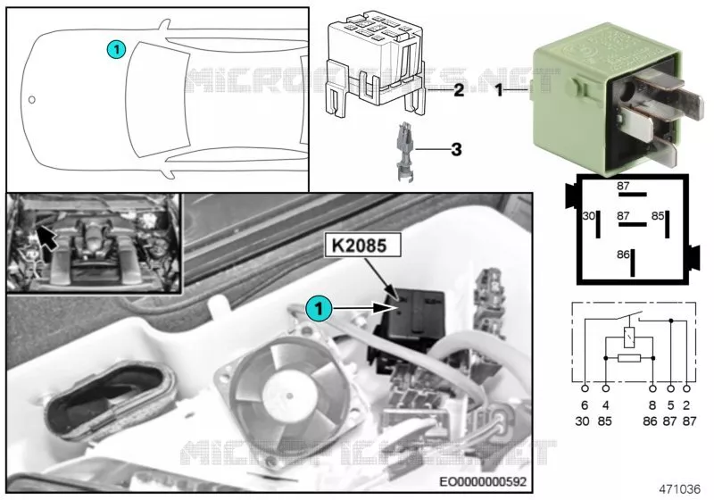 Relais SCR K2085 BMW BMW X6 2007 X6 30dX A X6 30dX