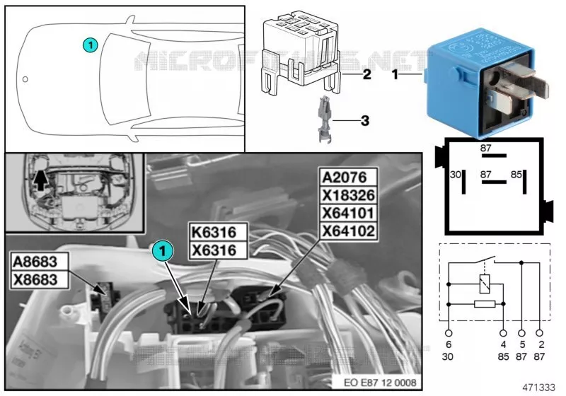 Relais de distribution variable K6316 BMW BMW Série 3 2007 320i N 320i