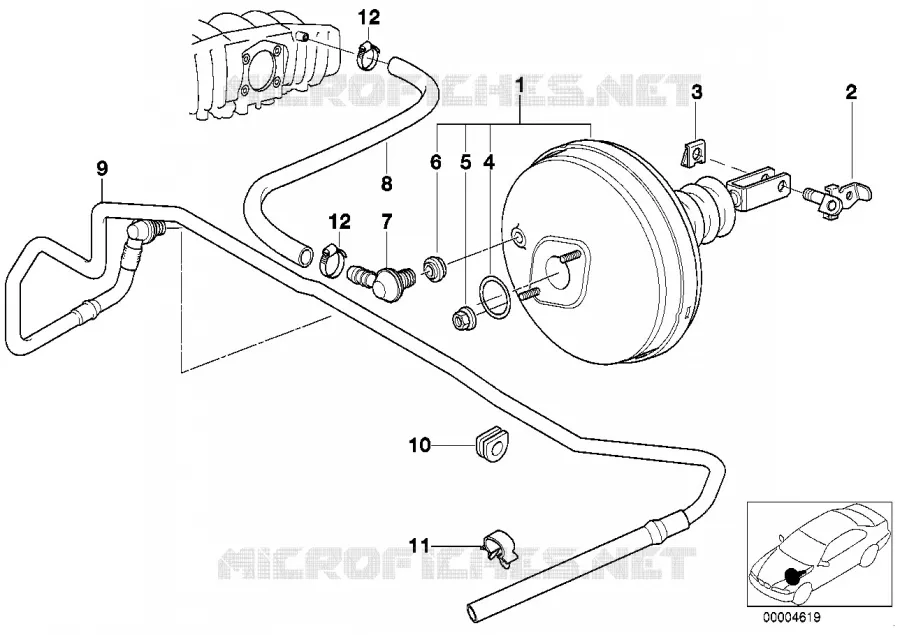 Servo frein à dépression BMW BMW Z3 1994 Z3 1.8 N Z3 1.8