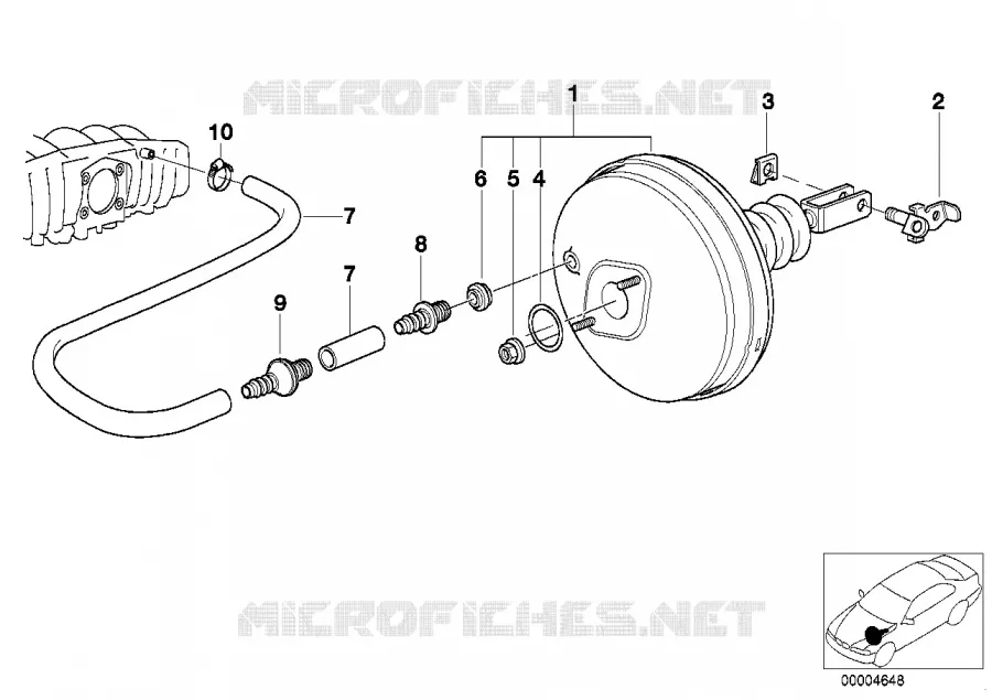 Servo frein à dépression BMW BMW Z3 1996 Z3 M3.2 N Z3 M3.2