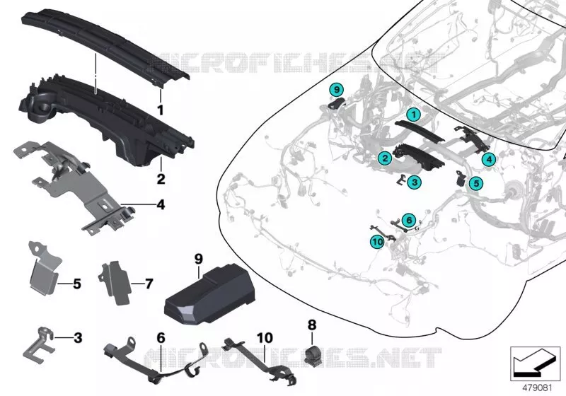 Support de cable/cache BMW BMW Série 5 2011 520d ed N 520d ed