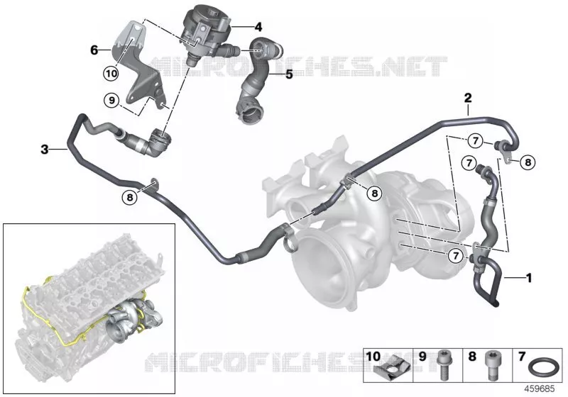 Système de refroid. turbocompresseur BMW BMW Série 7 2014 740Li A 740Li