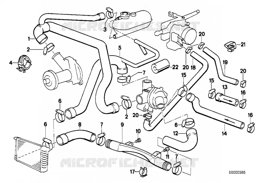 Systeme de refroidissement - durit BMW BMW Z1 1988 Z1 M Z1