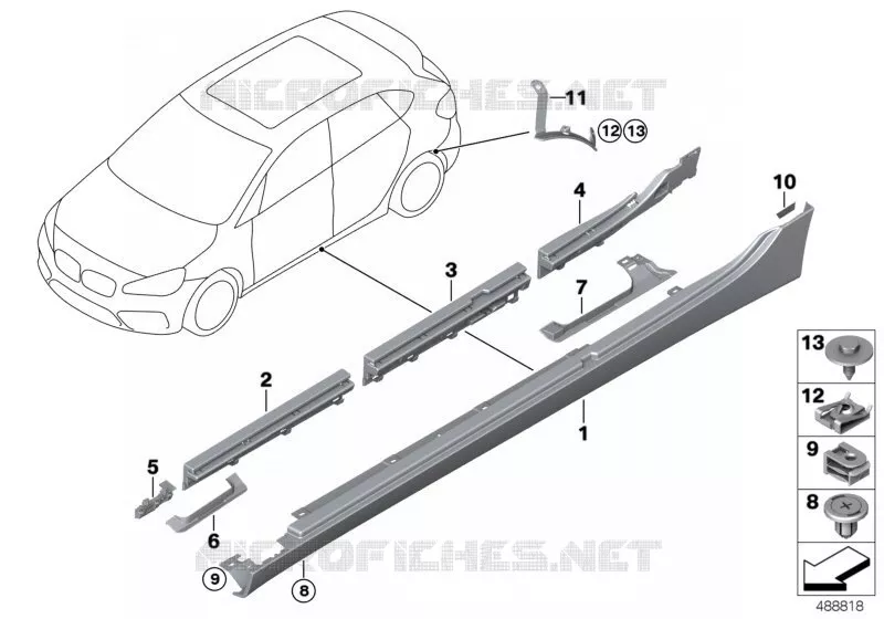 Cache bas de caisse / passage roue BMW BMW Série 2 2014 216i N 216i