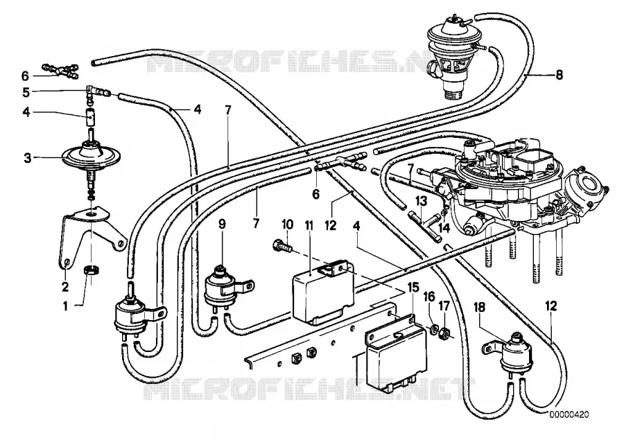 Commande à dépression-AGR BMW BMW Série 5 1976 525 A 525